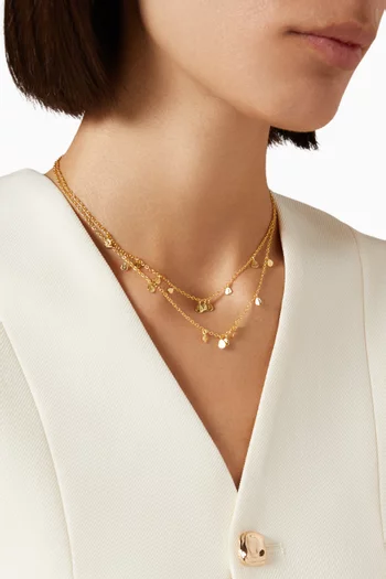 Mini Discs Layered Necklace in 18kt Gold-plated Metal