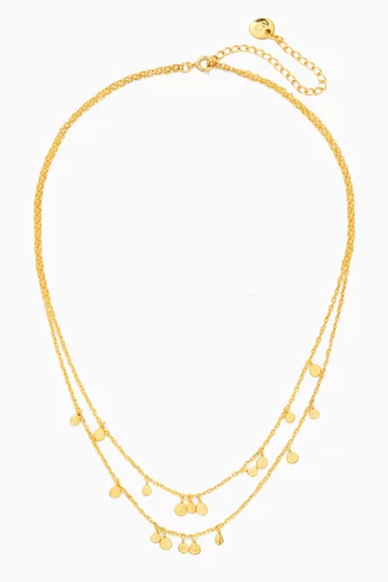 Mini Discs Layered Necklace in 18kt Gold-plated Metal