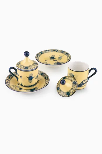Oriente Italiano Coffee Cup & Saucer in Porcelain, Set of 2