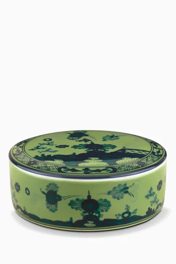 صندوق للزينة اوريانت إيطاليانو دائري كبير بورسلين