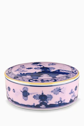 صندوق للزينة اوريانت إيطاليانو دائري كبير بورسلين