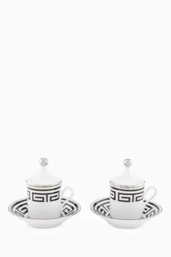 Impero Italiano Coffee Cup & Saucer in Porcelain, Set of 2