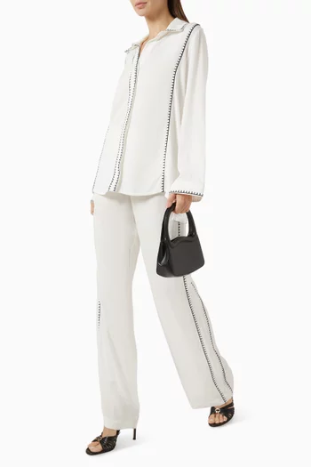 Embroidered Straight-fit Pants