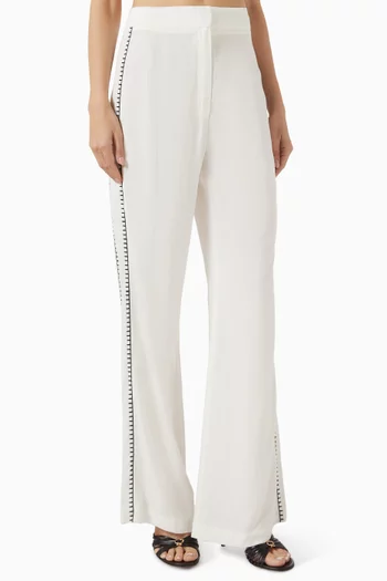 Embroidered Straight-fit Pants