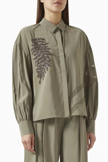 Embellished Shirt in Viscose-blend