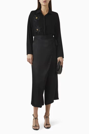 Floral-applique Shirt in Viscose