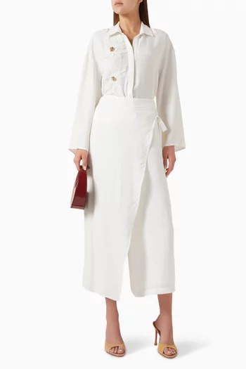 Floral-applique Shirt in Viscose