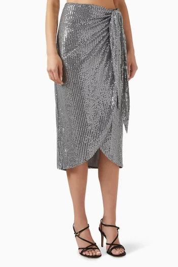 Sequin-embellished Fringe Skirt