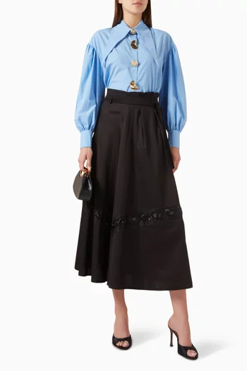 Gold-button Shirt in Cotton-blend