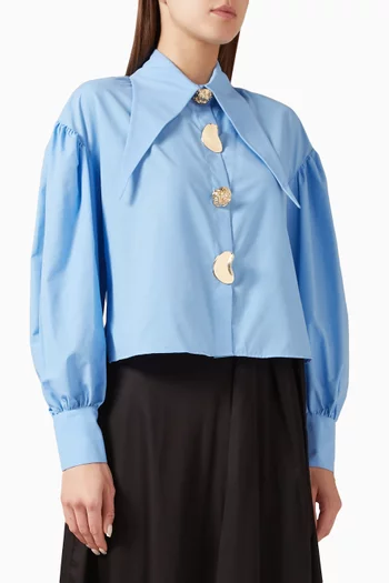 Gold-button Shirt in Cotton-blend