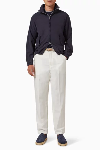 Leisure Fit Pants in Cotton & Linen Gabardine