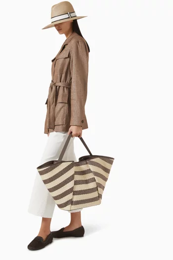 حقيبة يد مارينا كبيرة بنقشة خطوط