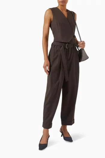 V-neck Vest in Virgin Wool Blend