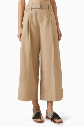 Cropped Pleated Pants
