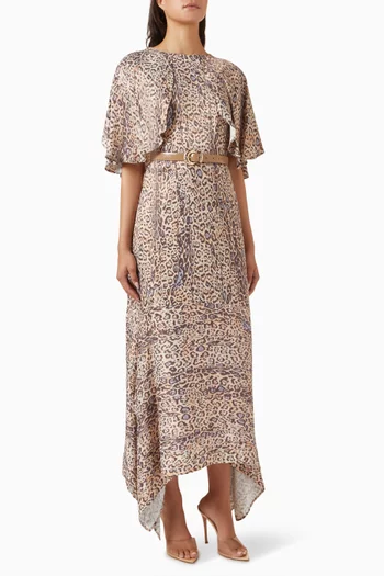 Leopard-print Midi Dress