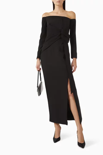 Draped Off-shoulder Dress