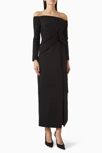 Draped Off-shoulder Dress