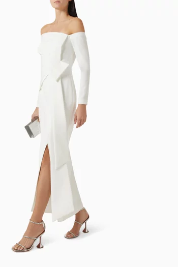 Draped Off-shoulder Dress