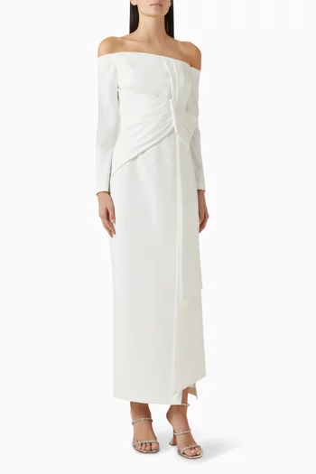Draped Off-shoulder Dress