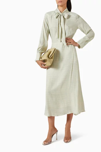 Long-sleeved Midi Dress
