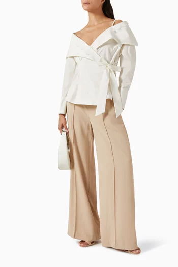 Off-shoulder Wrap Top
