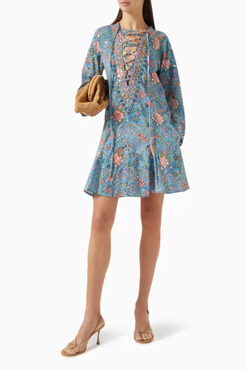 Classic Mirror Lace-up Short Kaftan