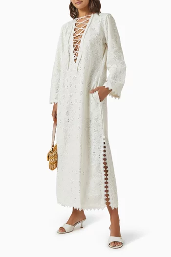 Classic Embroidered Kaftan in Lace