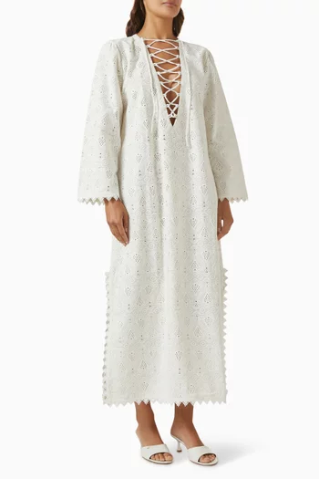 Classic Embroidered Kaftan in Lace