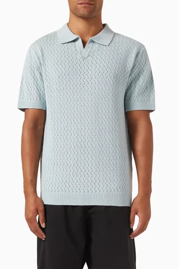 Polo Shirt in Crochet Knit