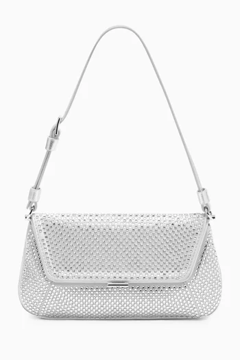 حقيبة كتف آمي ميني مرصعة بكريستال ستان