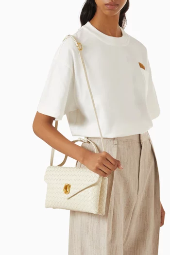 Knot Lock Crossbody Bag in Intrecciato Leather