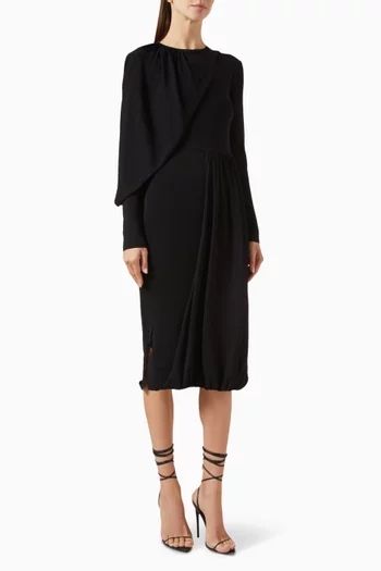 فستان متوسط الطول منسوج بوشاح