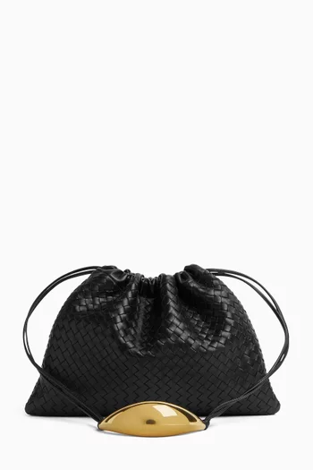 حقيبة بيد علوية جلد بيكولو مجدول