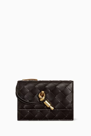 Andiamo Zippered Card Case in Intrecciato Nappa