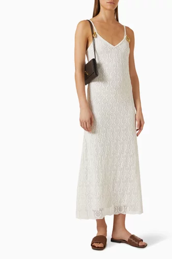 Metal Drop Dress in Fish-lace