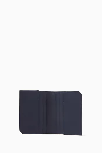 Piccolo Flap Card Case in Intrecciato Leather