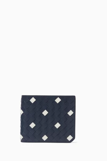 Piccolo Bi-fold Wallet in Intrecciato Calf Leather