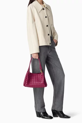 Parachute Shoulder Bag in Intrecciato Leather