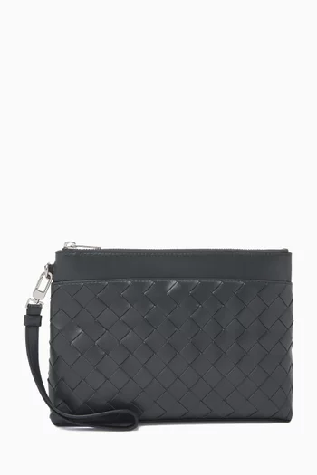 Prism Pouch in Intrecciato Leather