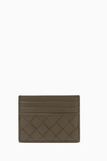 Contrast Card Case in Intrecciato Nappa Leather
