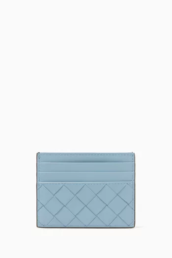 Contrast Card Case in Intrecciato Nappa Leather