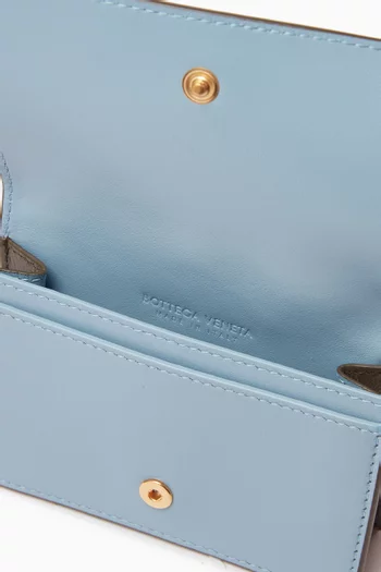 Business Card Case in Intrecciato Leather