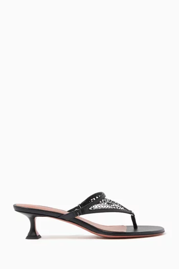 Cameron 45 Crystal Net Sandals in Leather