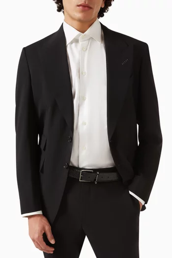 حزام شامبليس جلد بنقشة جلد التمساح