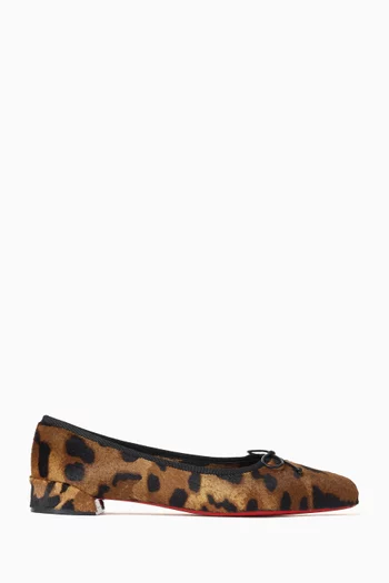 Sweetie Jane Bengali-print Ballet Flats in Calf Hair
