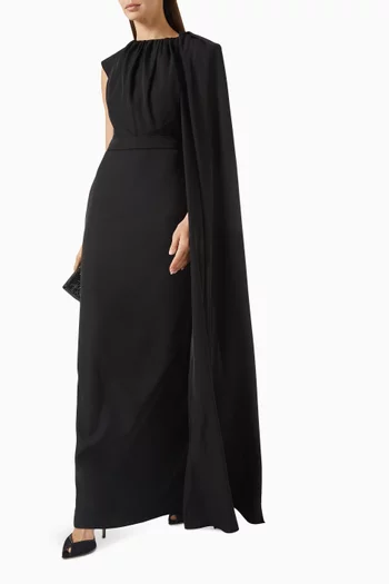 Half Cape Gown in Crepe