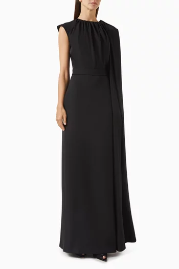 Half Cape Gown in Crepe