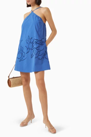 Darla Broderie Mini Dress in Cotton