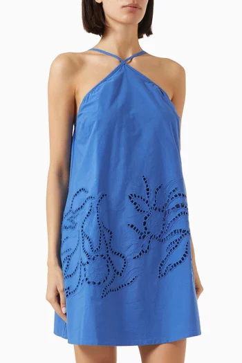 Darla Broderie Mini Dress in Cotton