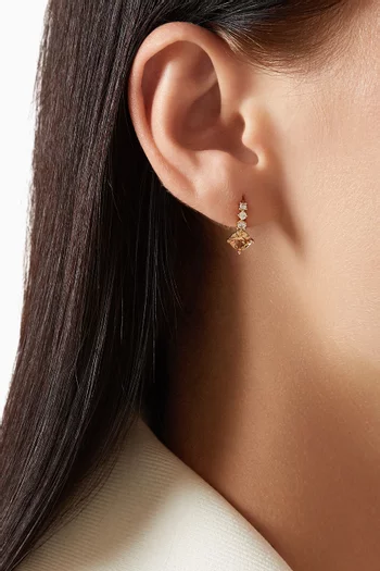 Crystal Huggie Earrings in Gold-plated Brass